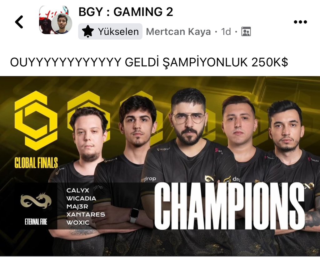 bgyetherr's tweet photo. 🏆 ŞAMPİYON ETERNAL FİRE!

🇹🇷 Temsilcimiz Eternal Fire, CCT Global Finals 2024'de rakibi Liquid'i 3-1 yenerek şampiyon oldu ve $250.000 tutarındaki ödülün sahibi oldu! https://t.co/CpPeHipg8S