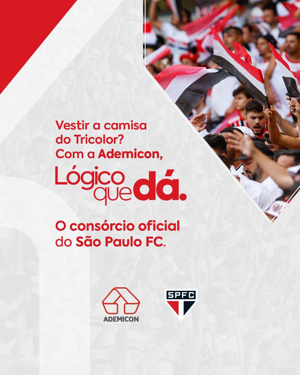 Conquiste sempre mais com a Ademicon, o consórcio oficial do São Paulo FC!