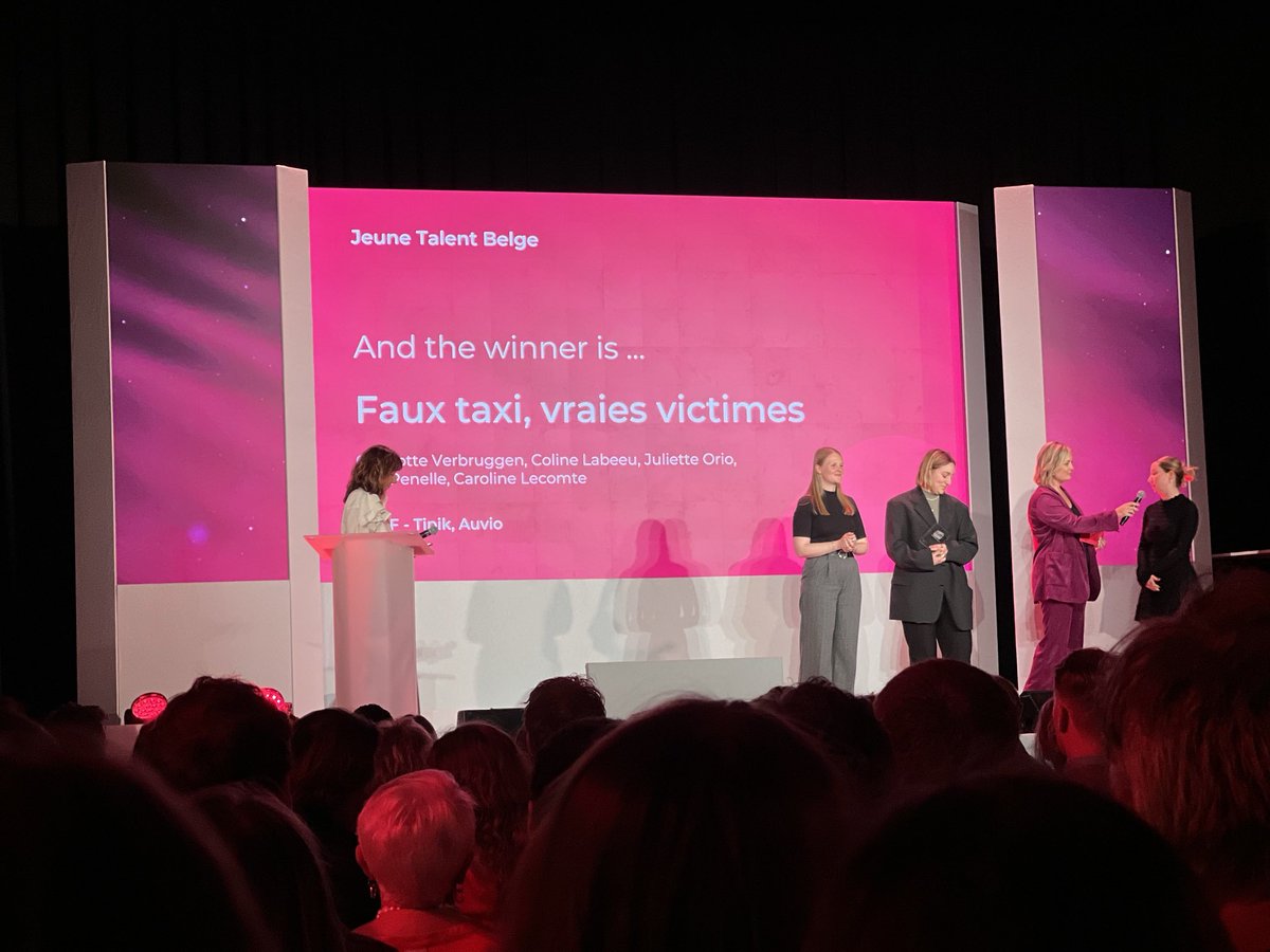 And the winner is….  « Faux taxi vraies victimes » qui remporte la catégorie Jeunes Talents #prix Belfius 2024 Big up!! ⁦<a href="/ihecs/">IHECS</a>⁩ ⁦<a href="/IHECSalumni/">IHECS Alumni</a>⁩ <a href="/nordinenabili/">Nordine Nabili</a>⁩