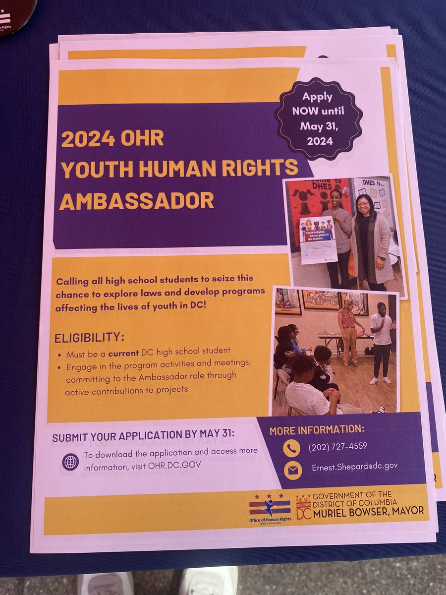 DCHumanRights's tweet photo. @DCHumanRights Youth Bullying prevention program joined @safedc at @johnsonmiddledc for their community pop up to share resources &amp;  help our youth learn more about personal and public safety.

Learn more about our Youth Human Rights Ambassador Program at https://t.co/bie8IOufMQ https://t.co/XZVs3MrXS3