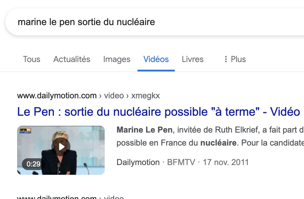 J'ai suivi le conseil de @GabrielAttal. Oui, Marine Le Pen voulait sortir du nucléaire. #Levenement