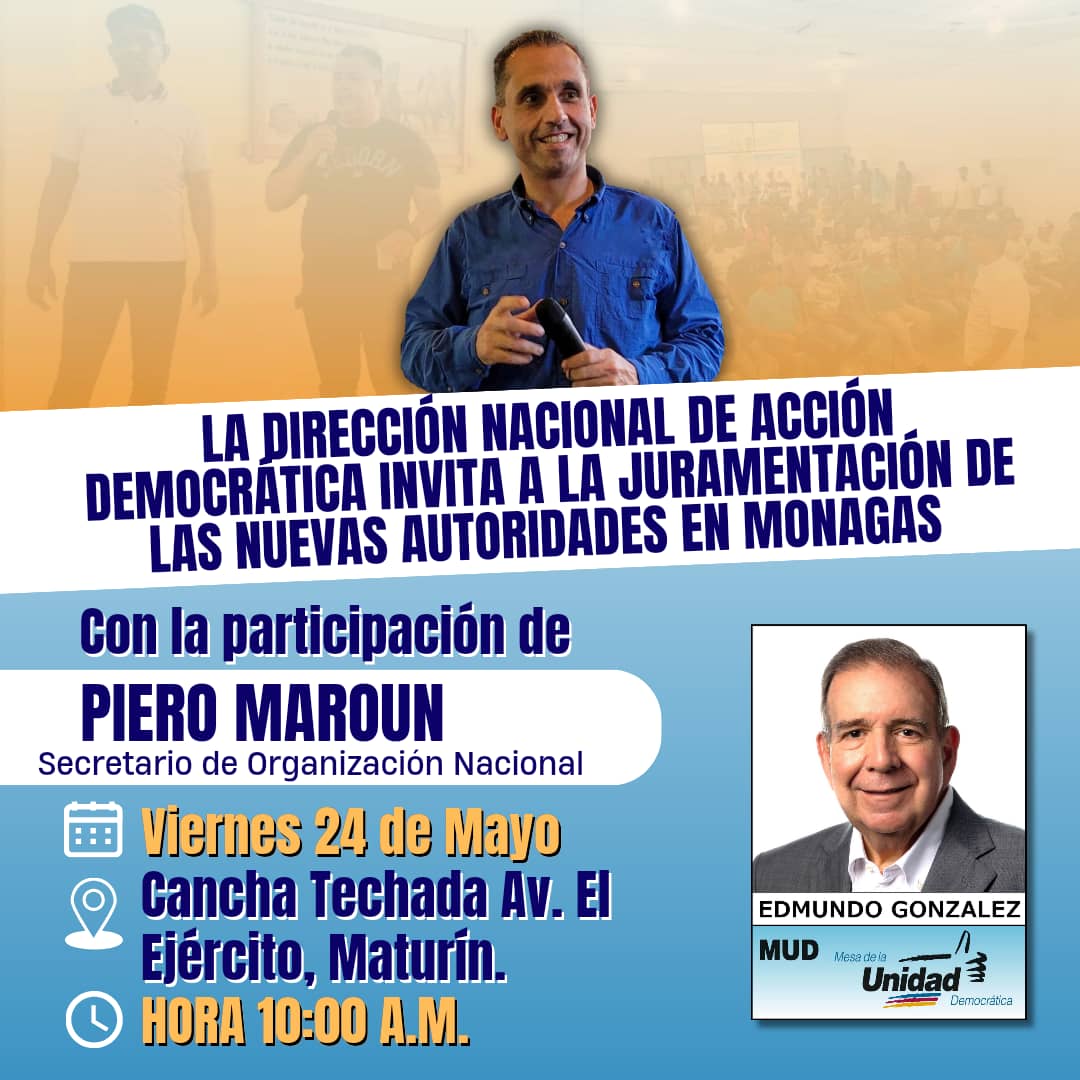 Gran encuentro de la Unidad y alegría acción Democratista. Vamos todos a formar parte de este gran encuentro, seamos parte del cambio y la esperanza por la reconstrucción de nuestro país y la unión de las familias. ¡Los Adecos vamos con todo con Edmundo González Presidente!