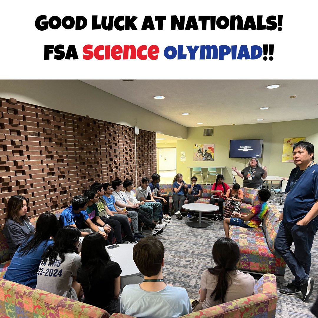 FSAPrivate's tweet image. Wishing our incredible high school Science Olympiad team the best of luck at nationals, hosted at Michigan State University! 🌟 You've worked so hard, and now it's time to shine! Bring home the win, team! 💪🔬✨ #ScienceOlympiad #NationalsBound #resilience