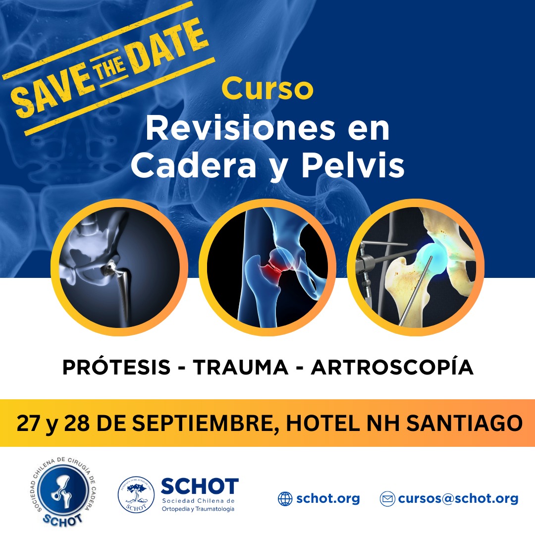DrMartinSalgado's tweet photo. Buen dia! Como Sociedad Chilena de Cadera queremos invitarlos a reservar la fecha para asistir a este muy  interesante curso de una temática de alto interés !!
#cadera #curso #protesis #artroscopia #trauma https://t.co/OUR6gL9YzZ
