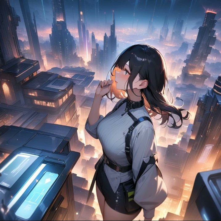 Anime manga girls in futuristic cities #aigeneration 🌆⌨️🩶🩷🖤
#aianimemanga #animefuturistic #animemanga