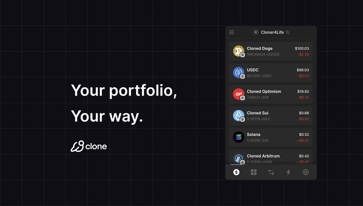 Why limit yourself to just one ecosystem when you can have it all? With Clone Protocol, diversifying your portfolio has never been easier. Our clAssets allow you to diversify your portfolio with clAssets like clSUI=SUI, clARB=ARB, more directly on Solana. Expand your