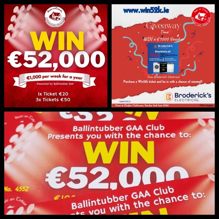 Only days left.
€1000 a week for a year
win52k.ie