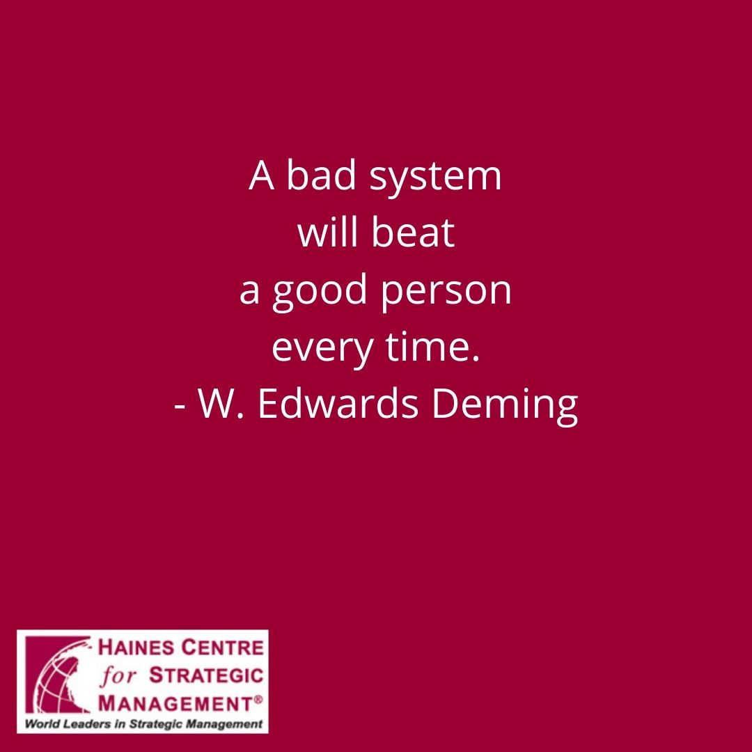 Review your systems before your people are defeated 
#systemsthinking #strategicthinking #systems #leadershipcoach #businesscoach #deming