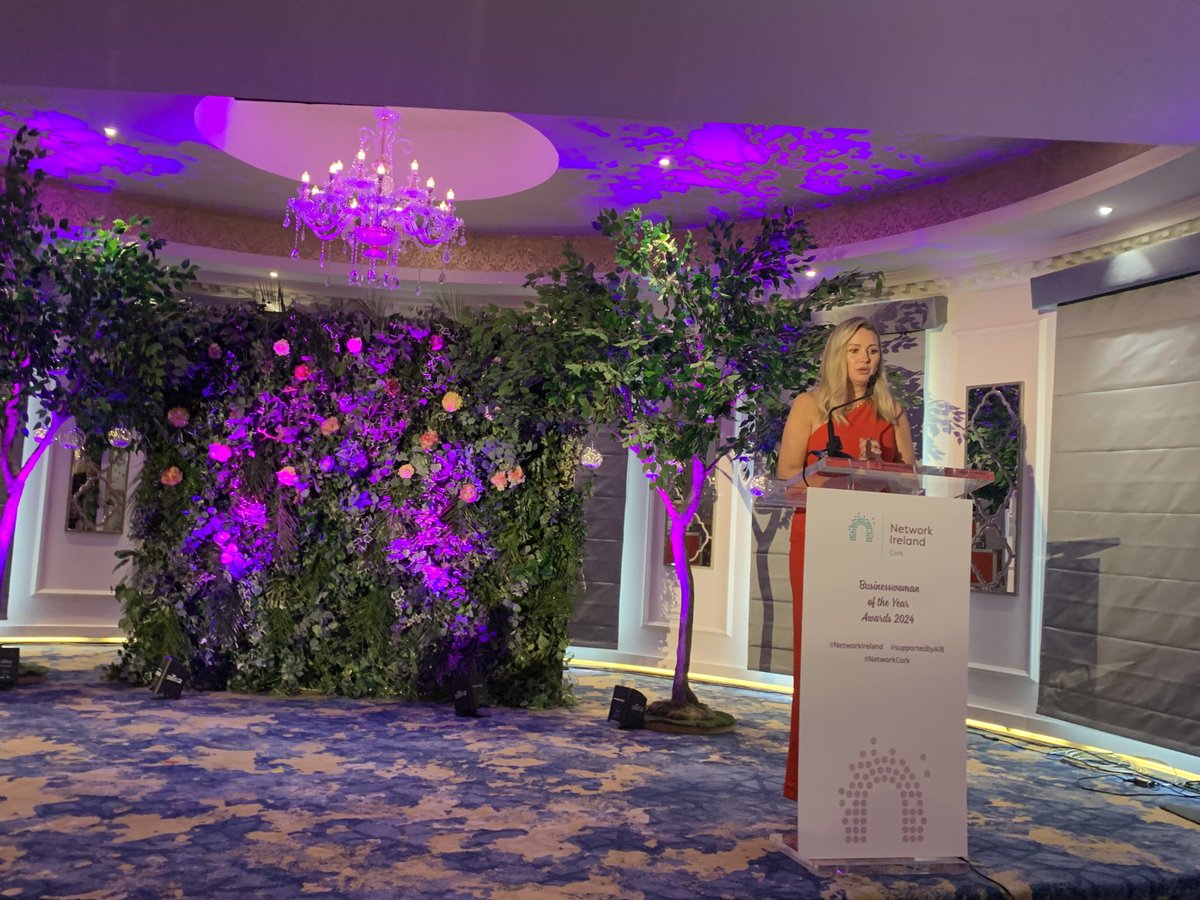 Anna Daly starting off proceedings ⁦<a href="/NetworkCork/">Network Cork</a>⁩ Businesswoman of the Year 2024 in the gorgeous ⁦<a href="/CorkViennaWoods/">Cork's Vienna Woods Hotel & Villas</a>⁩ #NetworkCork #NetworkIreland #supportedbyAIB #ballincollig