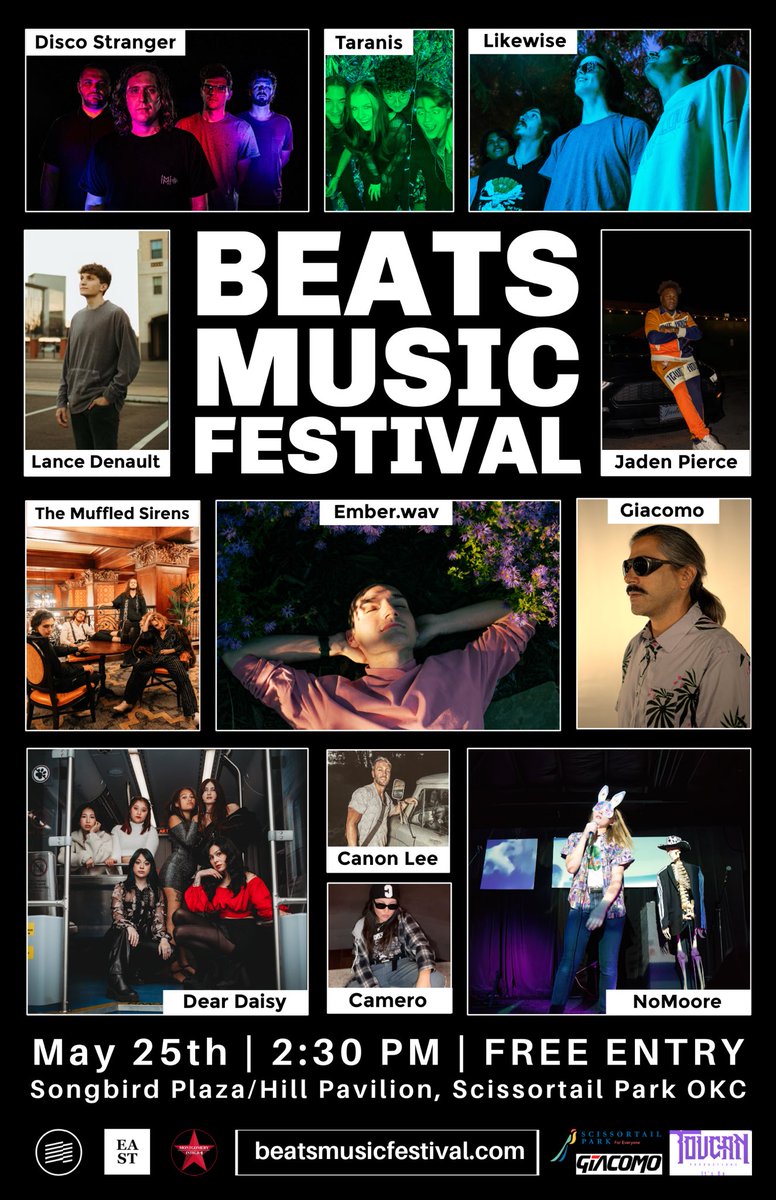 BMF_OKC's tweet photo. Beats Music Festival is 2 DAYS AWAY!! You don’t want to miss this day of amazing music and fun 🔥

Saturday, May 25th @ 2:30pm-10:30pm
LOWER Scissortail Park
1423 S Robinson Ave, OKC https://t.co/Vgn5yDOhTT