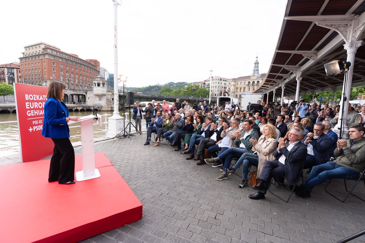 🇪🇺 Acto de inicio de campaña para las elecciones europeas con @enekoandueza, @IdoiaMendia y @nora_abete. Ante el avance la extrema derecha en la #UE, el progreso y la democracia están en peligro. Es más importante que nunca asegurar una mayoría progresista. #MásEuropa