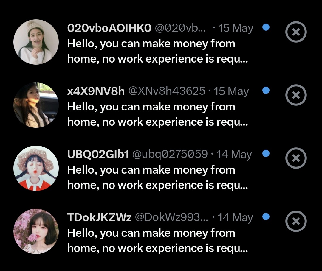 Wow, I must have hit the jackpot! All these cute ladies offering me WFH jobs 😂🤣