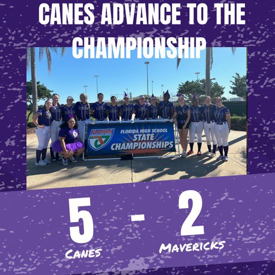 GHSSoftball_2's tweet photo. Canes take the win 5-2! Final Four complete, Next stop State Championship! #GoCanes #CaneGang #1900Block #HurricaneWarning #totheship https://t.co/IqxcSW3etY