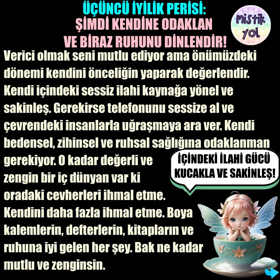 MistikYol's tweet photo. İYİLİK PERİLERİNDEN BİRİNİ SEÇ!
#mistikyolyoutube #mistikyol #periler #ruhsalmesaj #mistikyolruhsalmesaj #kişiselgelişim #ruhsalgelişim #meditasyon #olumlama #didemçiloğlu #cemçiloğlu https://t.co/6UHKV4MOgC