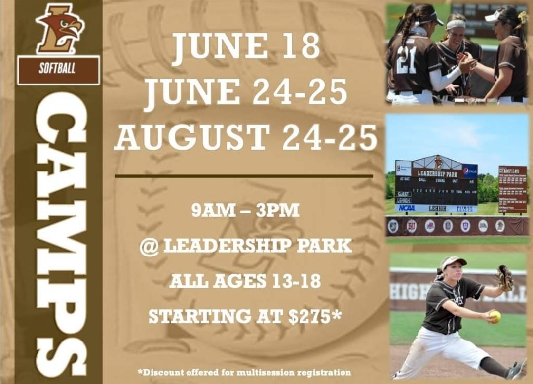 Our Elite Summer Softball Camps are right around the corner! Limited spots remain!  Register today to secure your spot: lehighsoftballcamps.totalcamps.com 🥎

#HawksFlyTogether #GoLehigh