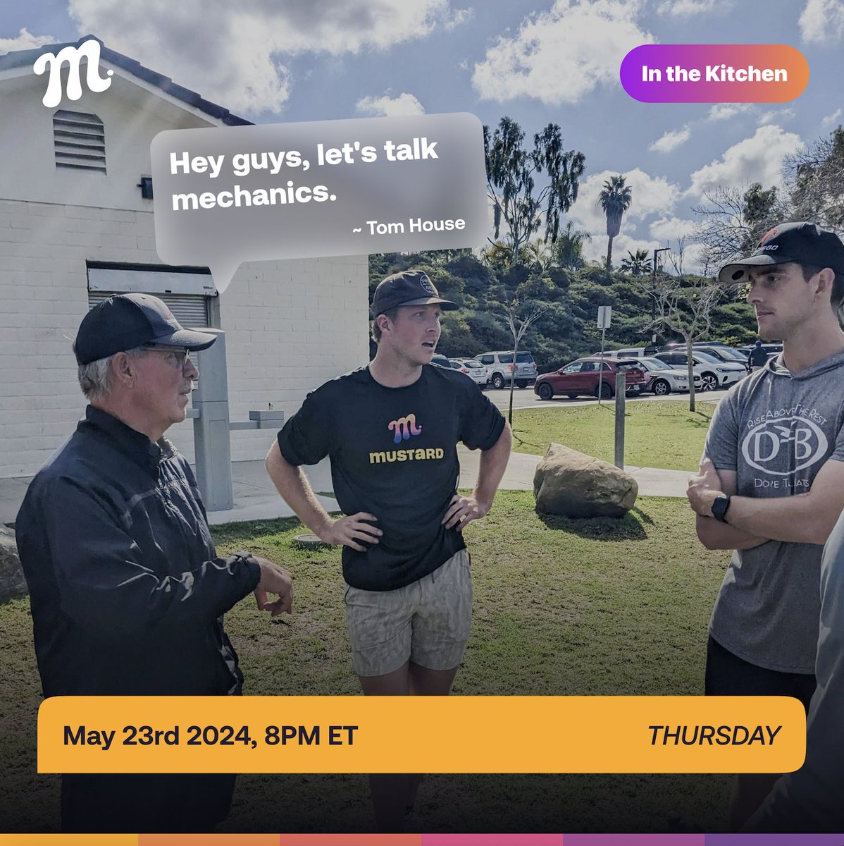 See you TONIGHT to talk mechanics with the 🐐 @tomhouse! DM us your #pitching videos and register here: in-the-kitchen.teammstrd.com (Use the code 'SpicyMustard' for a free month!) #mechanics #coaching #performance #baseball #velocity