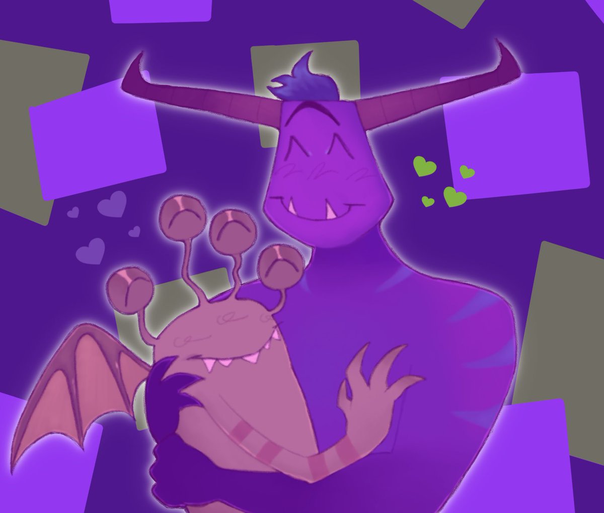 dumbnoodlesx3's tweet image. nahh the yaoi demon possessed me (art trade with @lunepixel ) #MonstersAtWork