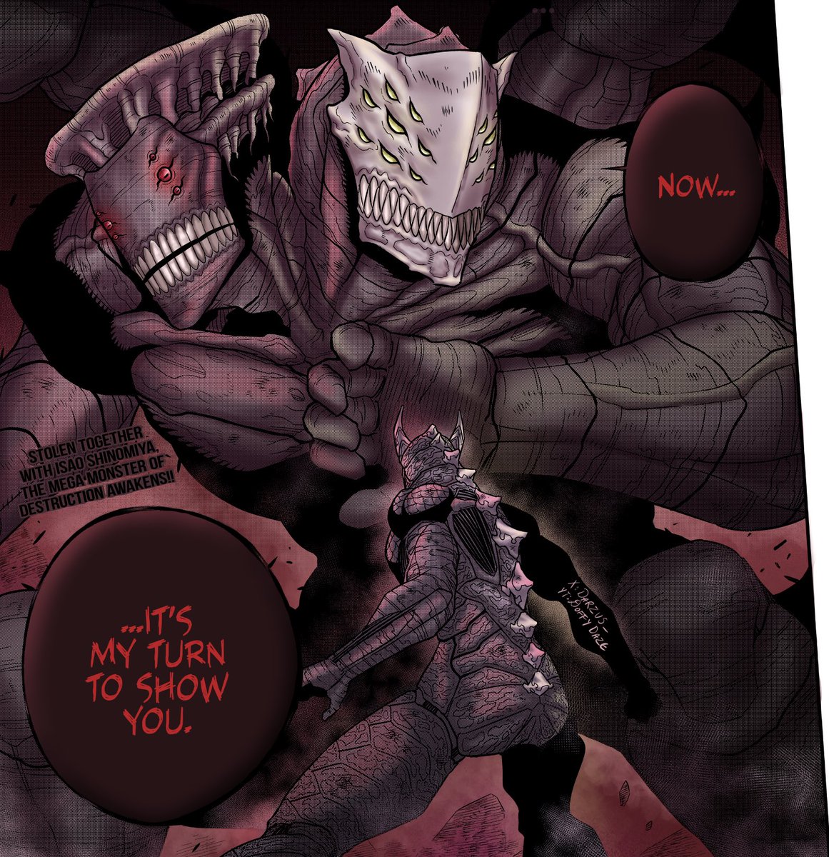 No. 9’s turn 😧

Kaiju No. 8  - Ch. 107
#KaijuNo08 #怪獣8号ファンアート #怪獣8号