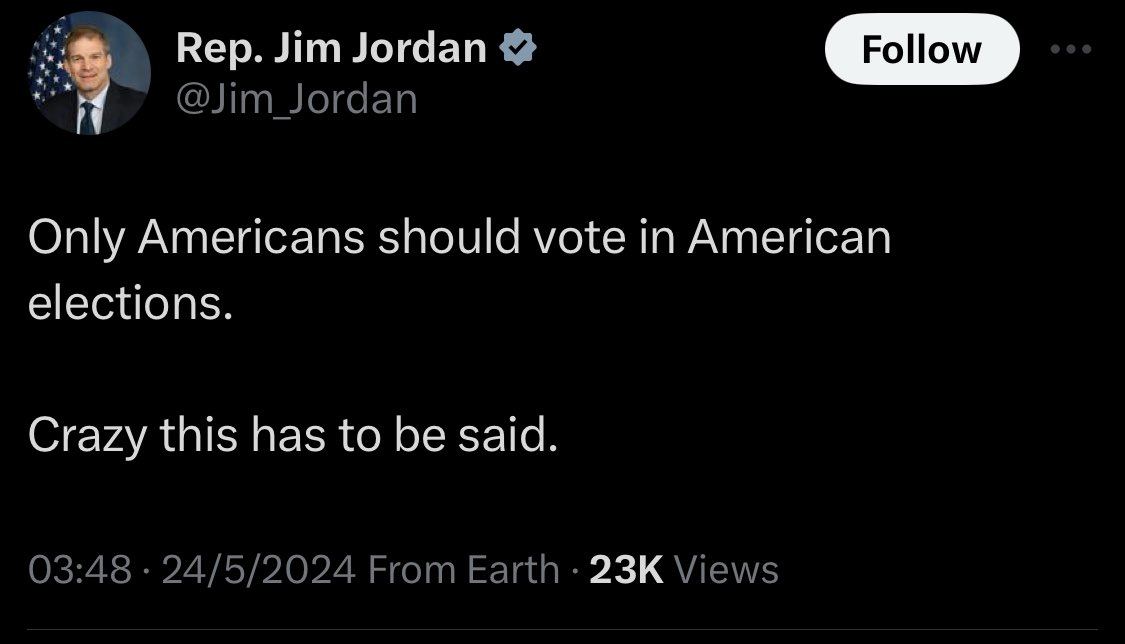 JodiePP1948's tweet photo. Stop fucking lying and gaslighting everyone. 

Only Americans do vote in American elections. 

Vote this garbage out. https://t.co/YkiKwTlMgS
