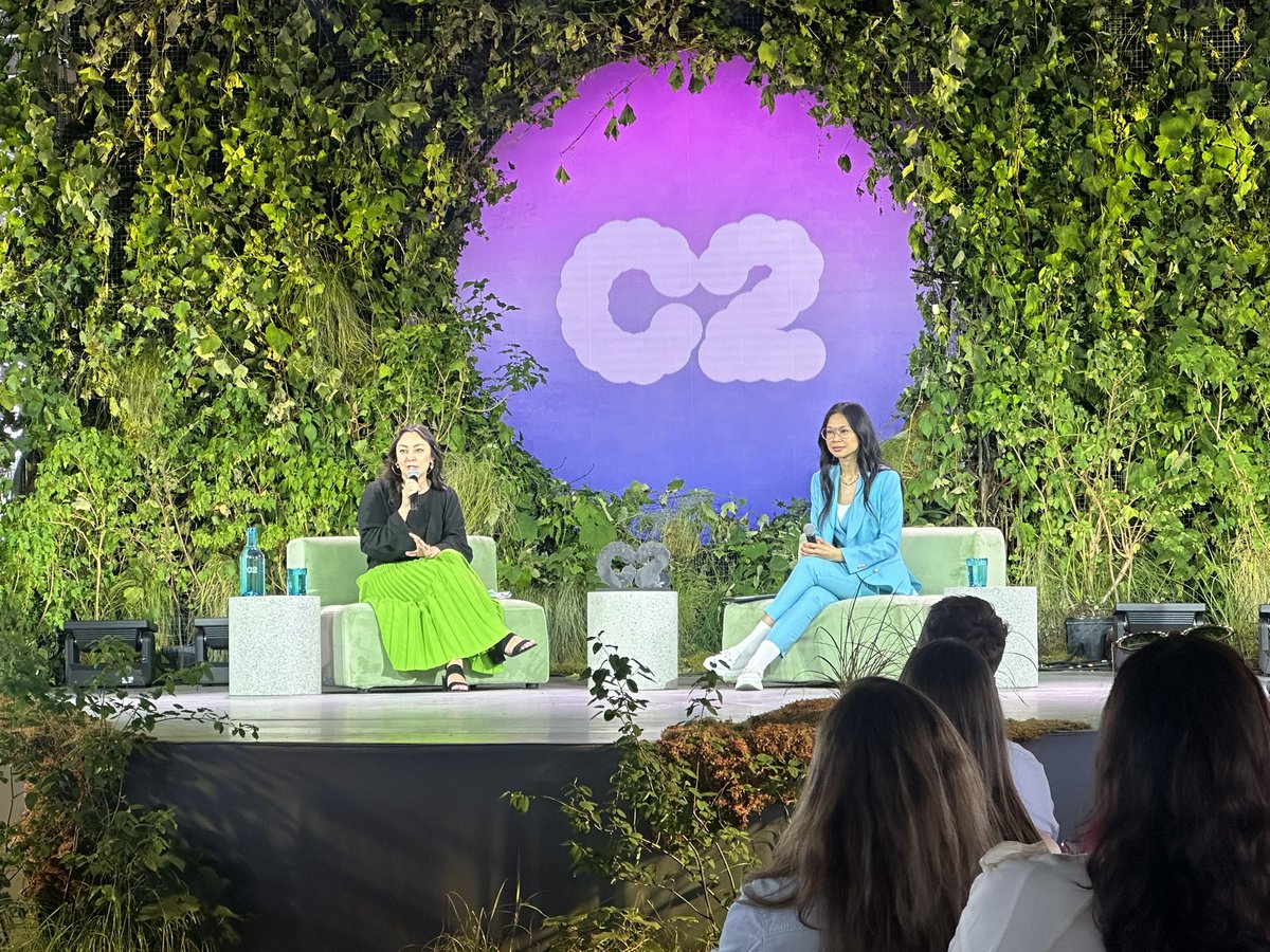 Our partner @Newlab VP Marketing Kristine Colosimo in the house @c2montreal discussing placemaking for innovation and the current AI gold rush!