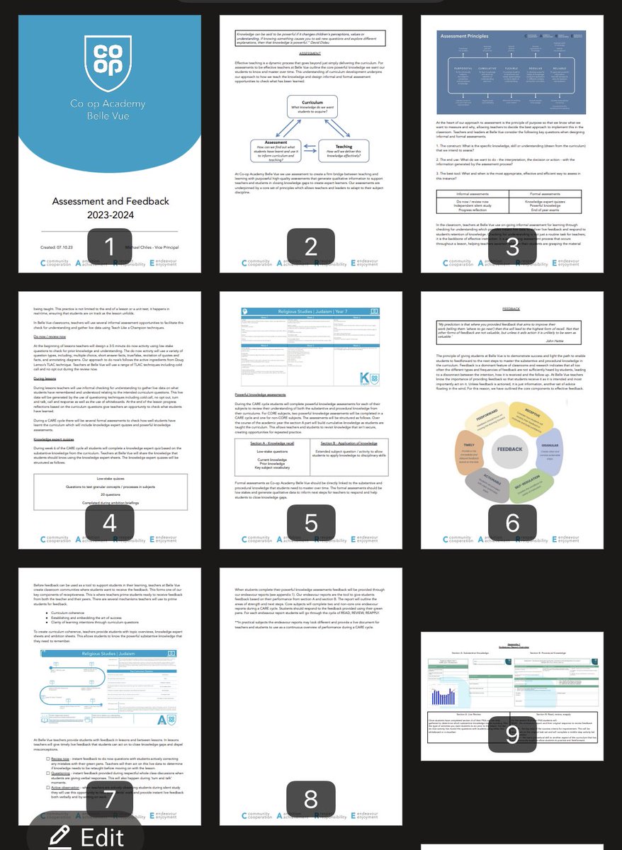 ***ASSESSMENT AND FEEDBACK***

A policy that focuses on purpose assessment and feedback that supports closing knowledge gaps 📖

Feedback not marking ✅ 
Live feedback through active observation ✅ 
Whole class feedback ✅ 
A focus on the qualitative not quantitative data ✅