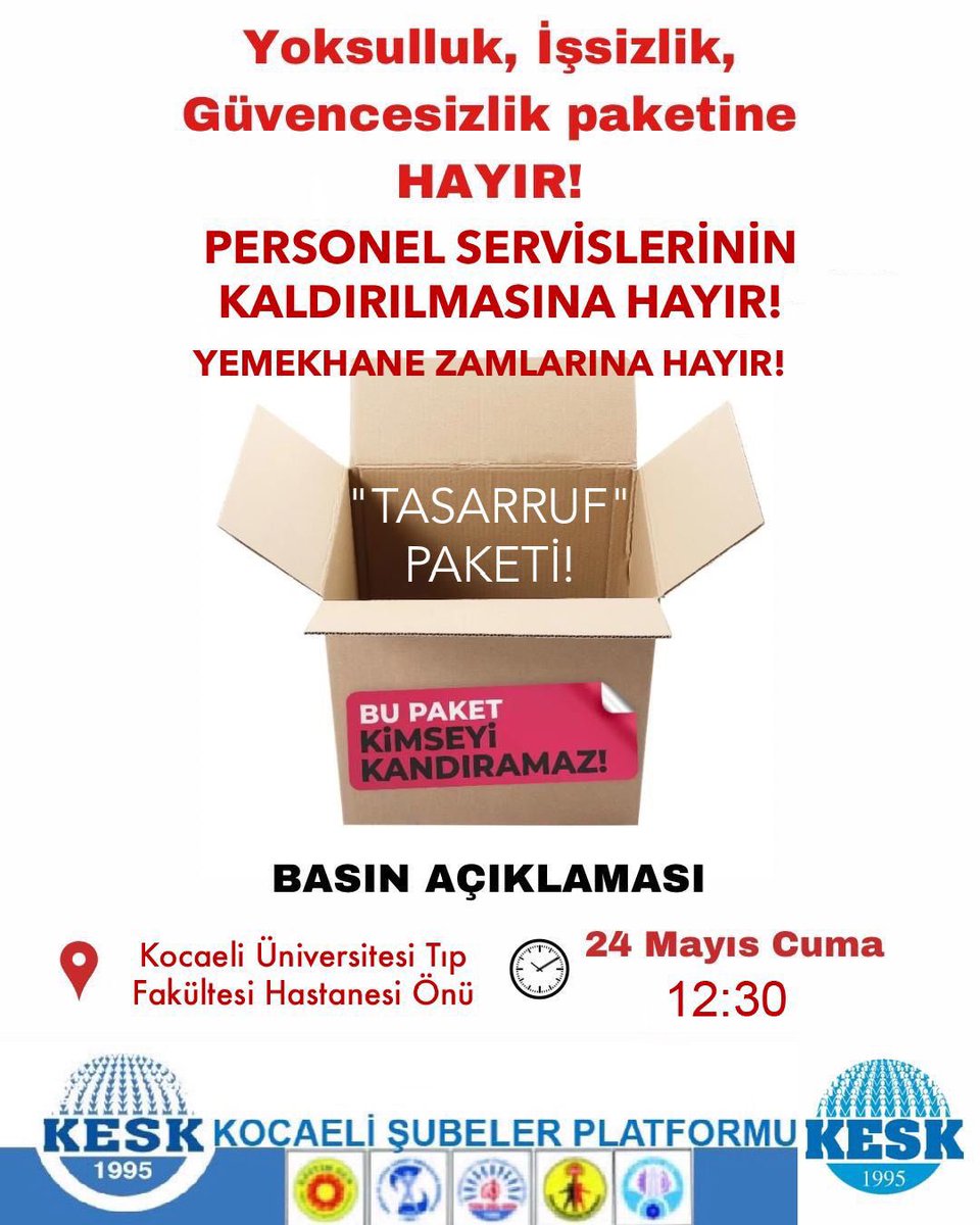 KESK “Kamuda Tasarruf” saldırı paketine karşı bütün illerde eş zamanlı basın açıklamalarıyla mücadele startı veriyor.