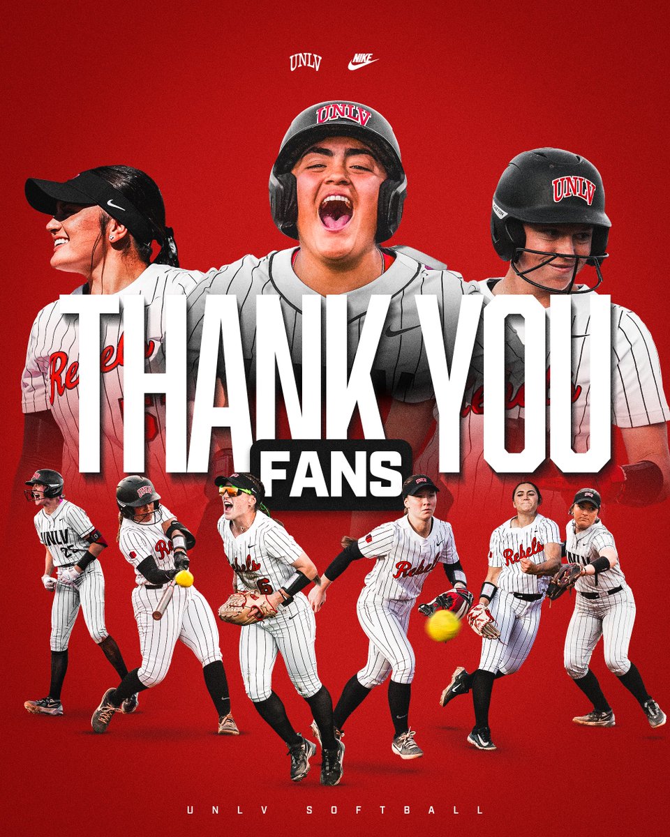 UNLVSoftball's tweet photo. Thank you Rebel fans for following us all season long‼️🥎❣️ https://t.co/G5IjuM9nAf