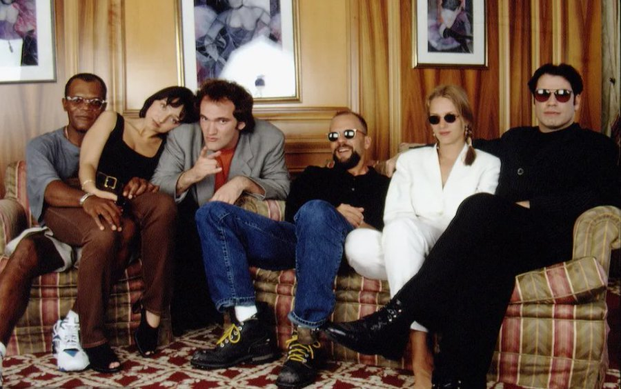 PULP FICTION cast at the 1994 Cannes Film Festival.