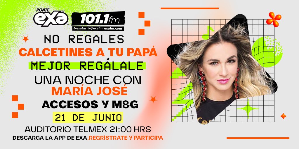 No regales calcetines a papá 🧦🧔🏻‍♂️mejor regálale una noche con #MariaJose 🌙 Descarga la app de EXA y participa para ganar tu acceso doble y M&amp;G 🎫🤩 #PonteEXA 💥