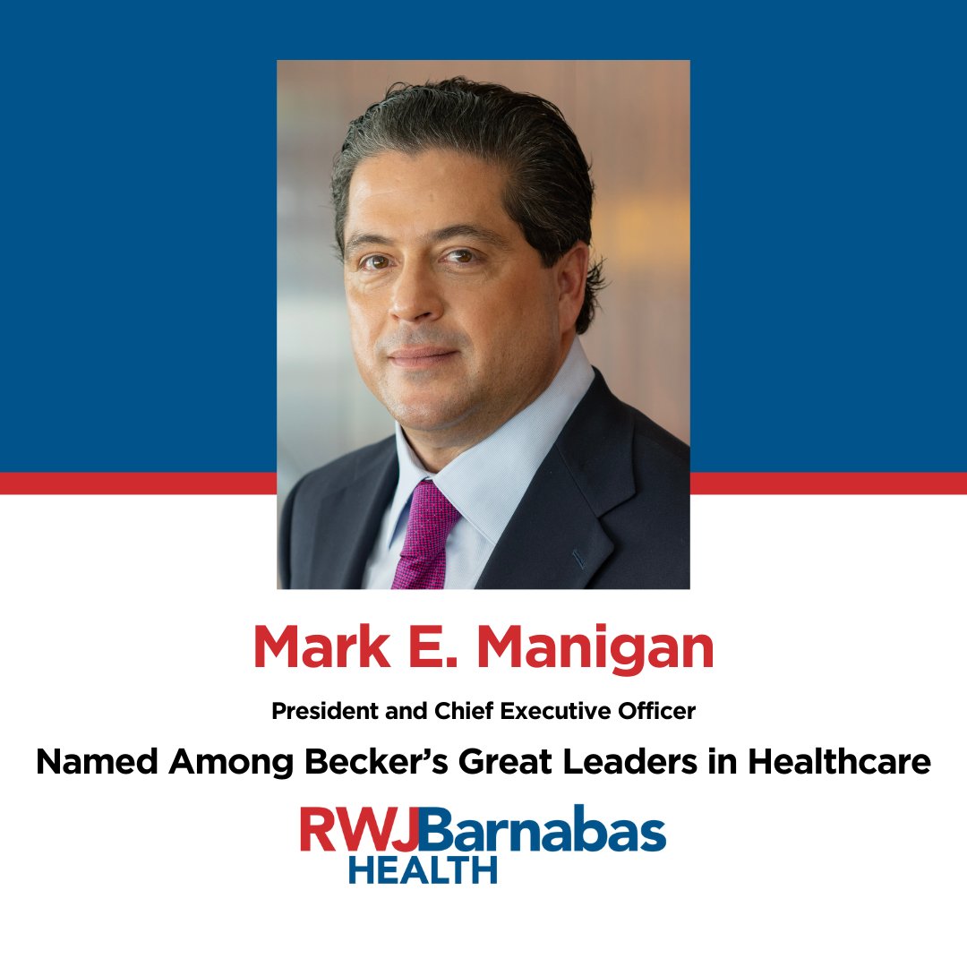 Our President and CEO Mark E. Manigan has been recognized by @BeckersHR among its Great Leaders in Healthcare 2024. The list highlights leadership at the forefront of transforming care delivery using innovative solutions, something Mr. Manigan has quickly established a record of