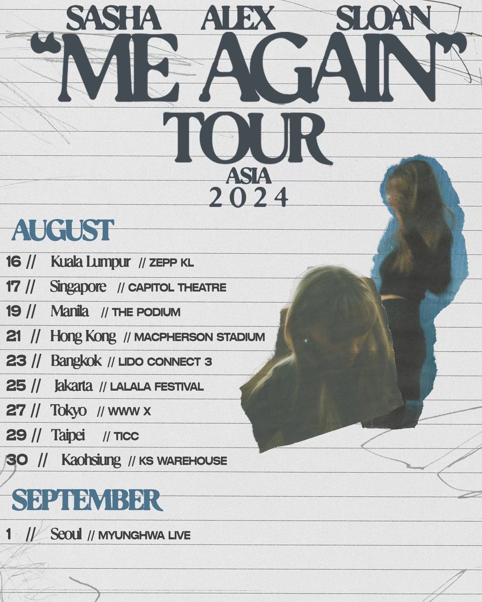 Saíram as primeiras datas da nova turnê da Sasha, que iniciará na Ásia! 🫶