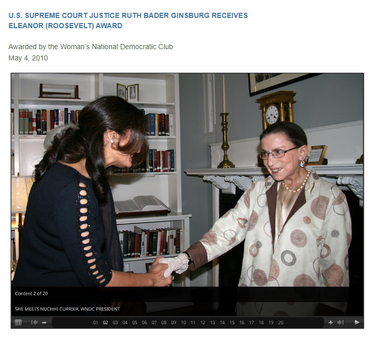 Example 1 million of Left’s gaslighting on Supreme Court Ethics: Here’s photo of RBG accepting award in 2010 from Woman’s National DEMOCRATIC Club, whose mission is to elect Democrats! @NPR @NINATOTENBERG was emcee! RBG was partisan Democrat & press loved her for it.