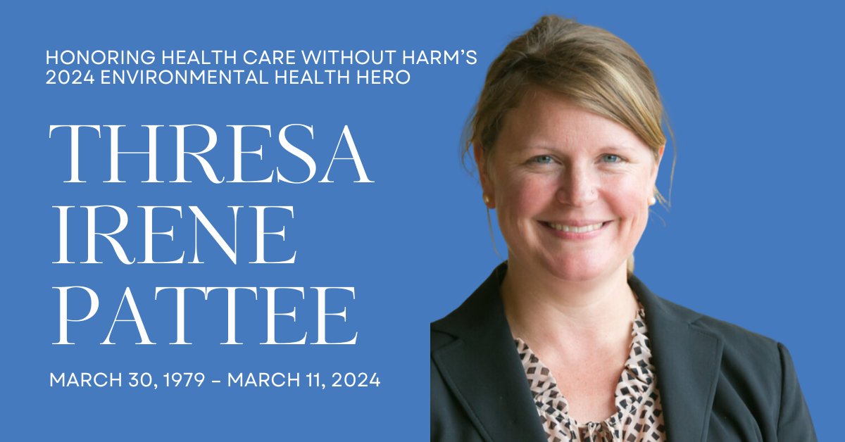 Health Care Without Harm is honored to be celebrating our own Thresa Pattee as the 2024 Environmental Health Hero.

Thresa brought a passion for the mission of the organization that was matched only by the impressive breadth of her talents and intellect: noharm-uscanada.org/articles/news/…