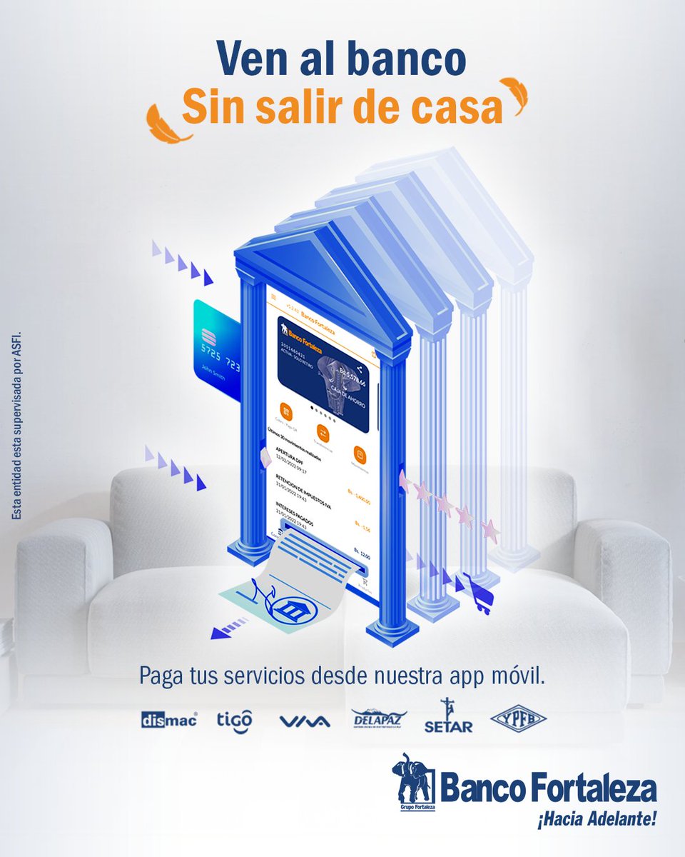 BancoFortaleza's tweet photo. ¿Por qué salir cuando puedes resolver desde casa? Convierte tu celular en tu sucursal bancaria personal y simplifica tu vida pagando tus servicios en un instante con Fortaleza Móvil.
#PagoServicios #FortalezaMovil #BancoFortaleza https://t.co/pZcfwEGYKG