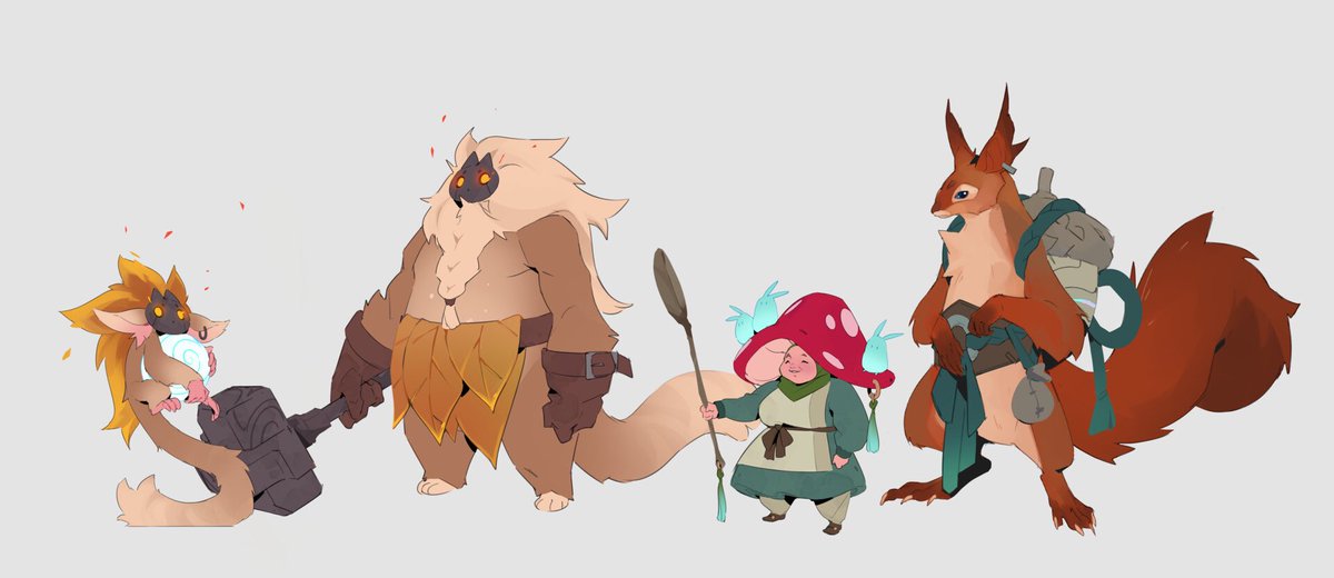 Merchant and crafting NPCs for @playseekers ! Did these guys pretty early on in development so excited to be able to share! 🙈🍄🐿️