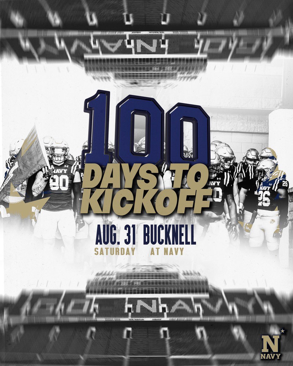 1️⃣0️⃣0️⃣ DAYS!! WE CANNOT WAIT!!💙💛⚓️🐐 #GoNavy | #LetsFly25 | #RollGoats