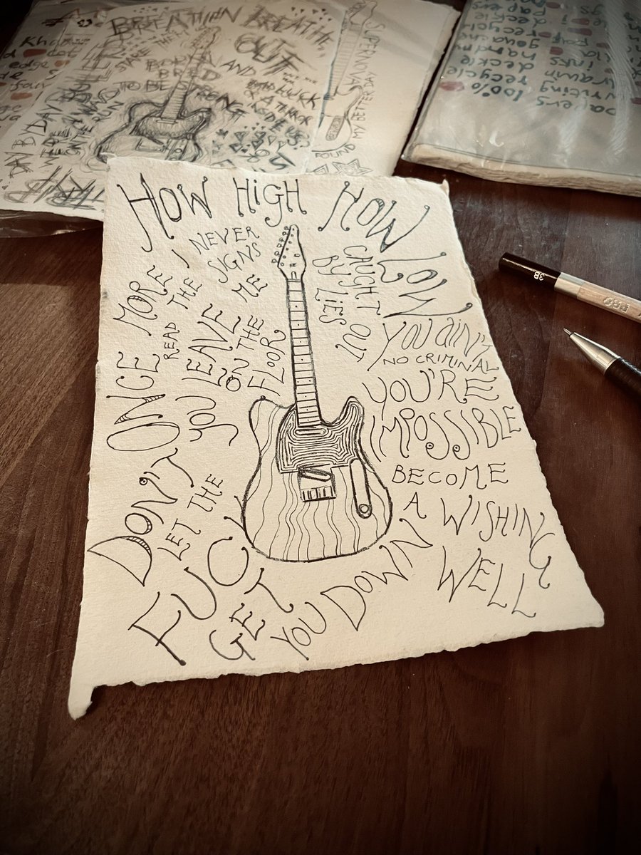 Working on more lyric drawings this evening. Thanks to everyone who ordered one and thank you for your patience whilst I complete them. It’s taken a little while…!