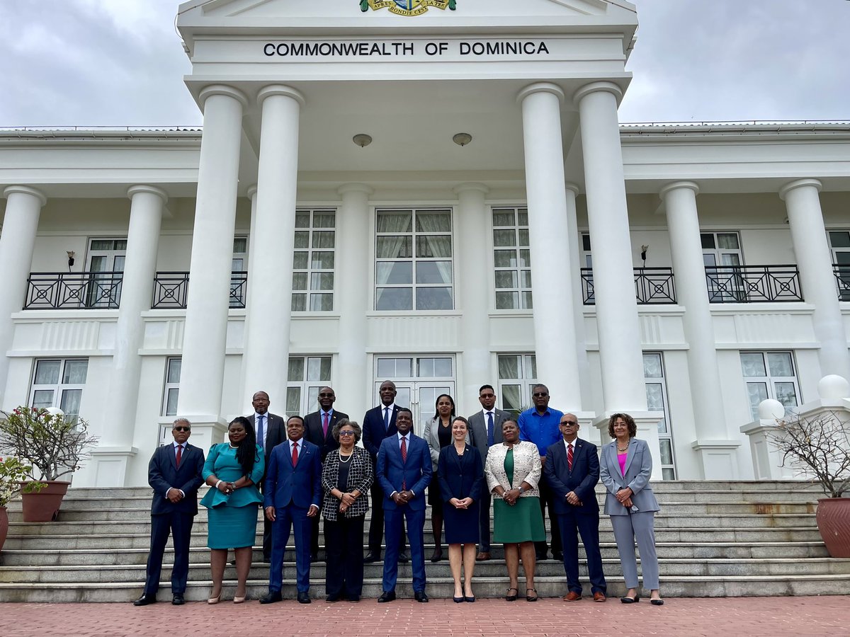 AliJerusa's tweet photo. #CARICOM Ministers with the responsibility for Foreign Affairs at the 27th Council for Foreign and Community Relations (COFCOR) at State House Conference Centre, Roseau, Dominica 🇩🇲
#COFCOR #DOMINICA https://t.co/KXHvWjtDwG
