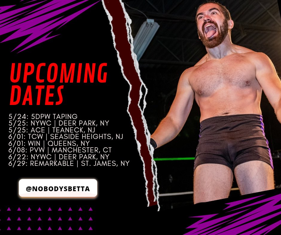 Double shots ✅️ Debuts ✅️ Returns ✅️ Championship Match ✅️ Tournament ✅️ Mixed Tag ✅️ Checking all the boxes over the next month. DM or email mistrettaisbetta@gmail.com to book me!