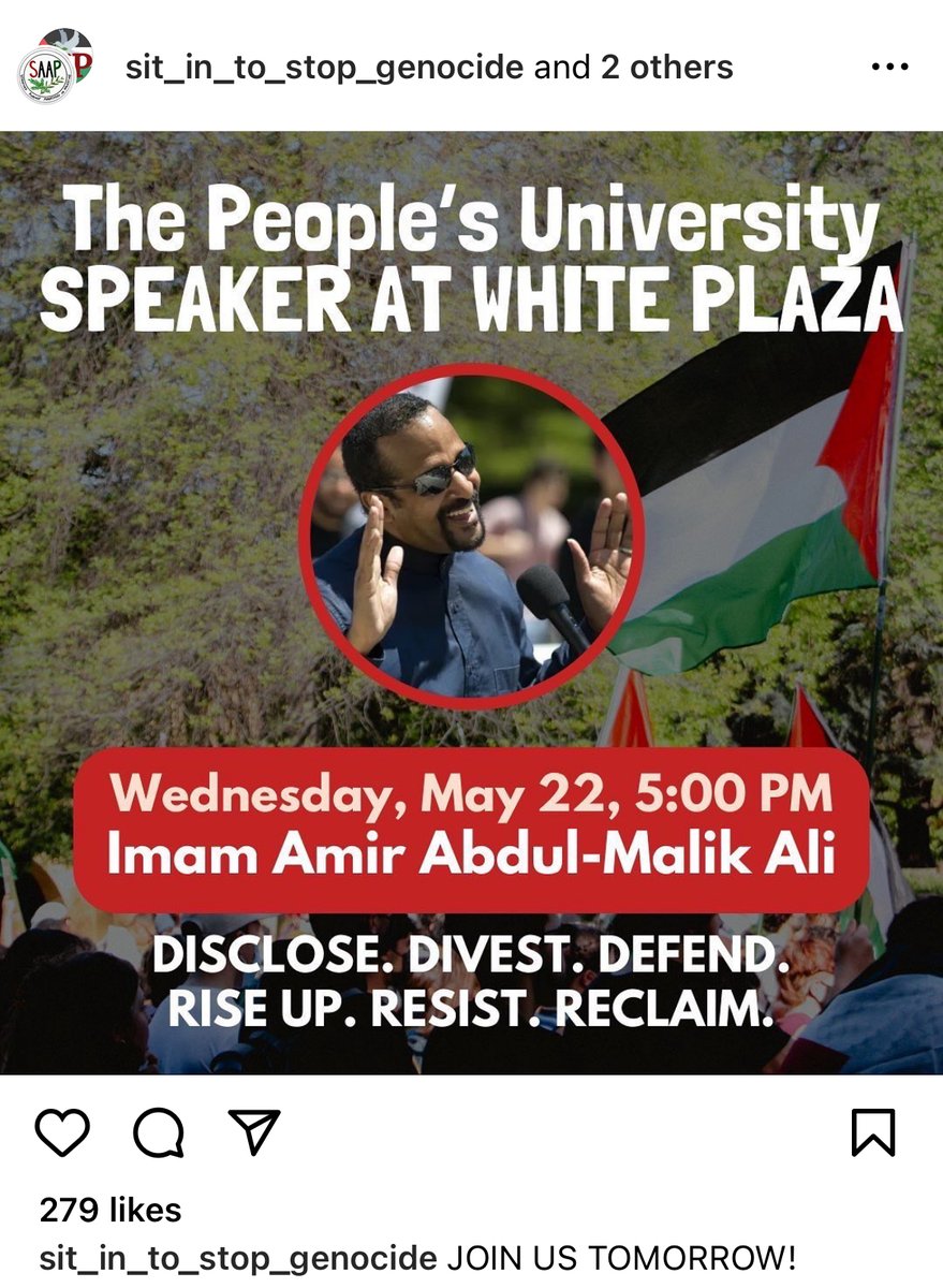 Anti-Israel encampments insist they are not antisemitic, yet provide a platform for openly antisemitic speakers, as witnessed yesterday on @Stanford's campus. Some of the speaker's past quotes include claiming 'Zionist Jews' were behind 9/11, Jews owned the media and openly
