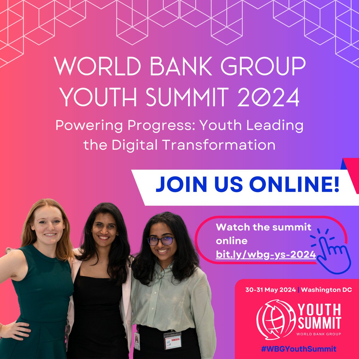 📅 Join the #WBGYouthSummit 2024: Powering Progress on May 30-31! Explore how youth are leading the digital transformation to tackle global challenges. Sign up today! wrld.bg/grn050RSFym