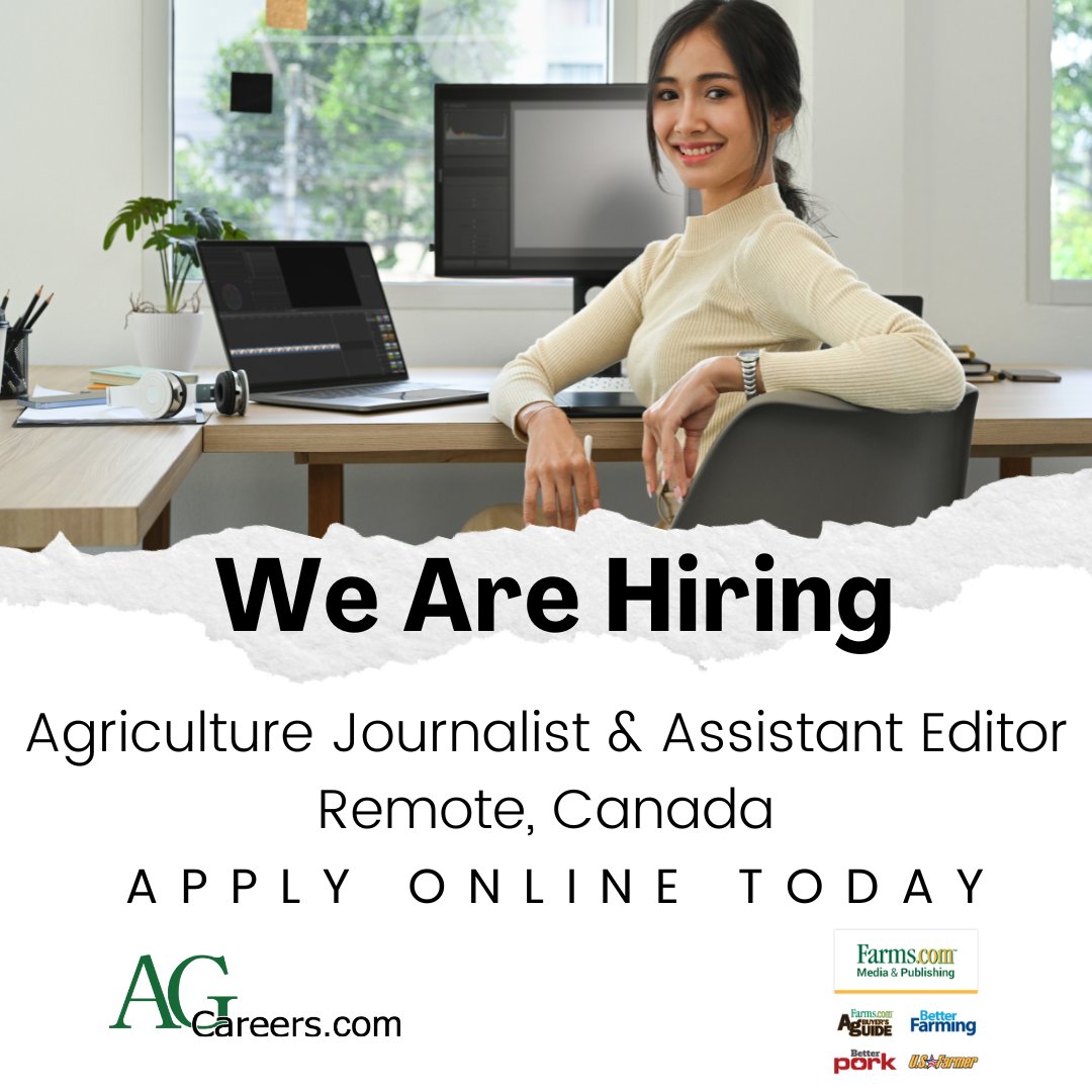 Farms.com Media & Publishing is #Hiring an Agriculture Journalist and Assistant Editor! 

This role will develop a network of agricultural contacts that can be interviewed as reliable experts on a wide range of subjects & maintain these contacts in the company CRM.