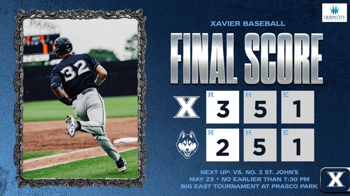 XavierBASE's tweet photo. The Musketeers take the win over No. 1 seed UConn to advance in the winner's bracket of the BIG EAST Tournament and will face No. 2 St. John's this evening!

#LetsGoX https://t.co/4tBVVCUn3f