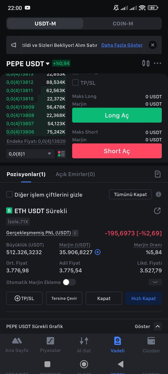 TARİHİ İŞLEM !! EŞİ BENZERİ YOK 
1 milyon 150 TL lik 71X ETH LONG İŞLEMİ AÇTIM SUANDA CANLI YAYINDA ETF HABERİ BEKLİYORUZ BİTCOİN KRİPTO PARALAR ANALİZİ YAPIYORUZ KOSS GEL