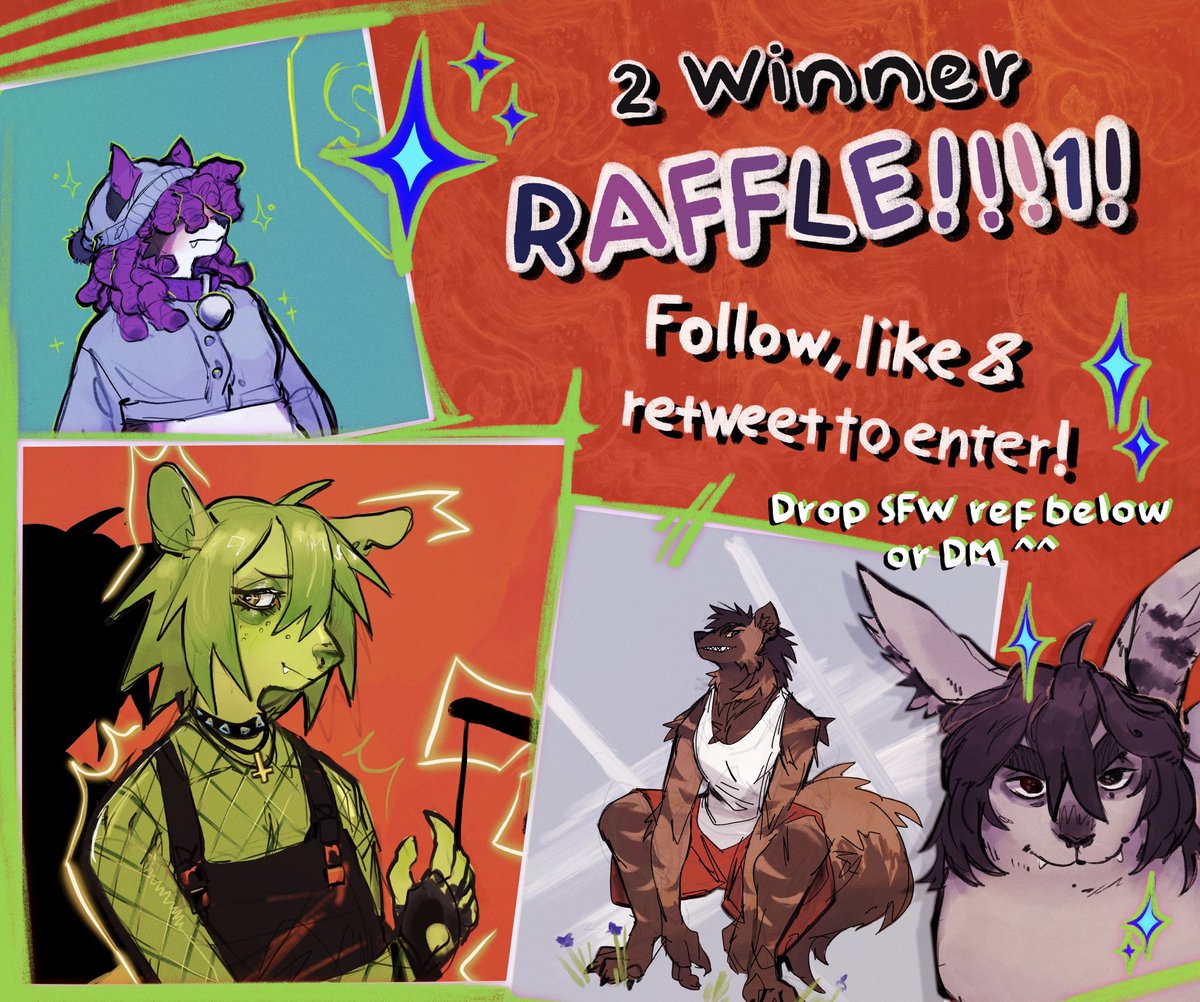I AM DOING A RAFFLE, 2 full body pieces for freebies!!!

just like, repost, n follow to get in! 
ofc if you’re already following you can still get in! 

If I hit 500 I’ll also do an extra fantasy sketch raffle to celebrate!!!

#furry #furryart #artraffle #furryfandom #fursona
