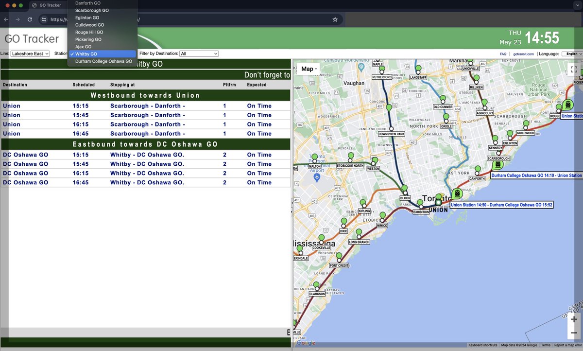 johntobin's tweet photo. So please tell me, @GOtransit , am I going insane or does the computer version of your https://t.co/PhVFGOXXFN website not allow me to see train times FROM Union Station?! #transit https://t.co/eIVwYRqKuU