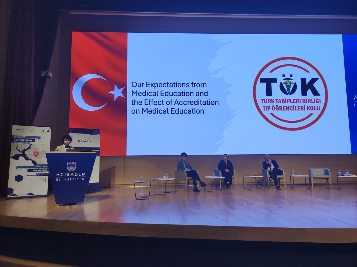 ttbtok_istanbul's tweet photo. TTB - İstanbul TÖK olarak Uluslararası Tıp Eğitiminde İyi Uygulamalar Sempozyumunda "Tıp Eğitimine Akreditasyonun Öğrenci Gözünden Etkisi" oturumunda fikirlerimizi dile getirdik. Davet için @Tepdadiktisadi ve @erbugkeskin hocamıza teşekkür ederiz. https://t.co/Gy1BINqvXO