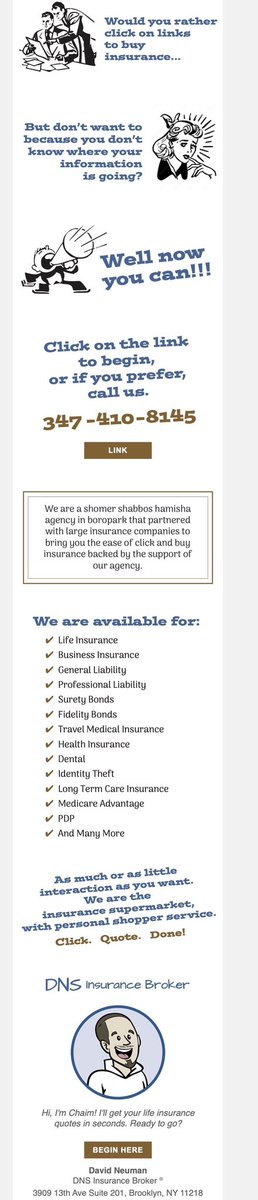 Jewocity's tweet photo. Insurance Can Be Confusing... We Keep it Simple.

DNS Insurance Brokerage
david@dnsinsurancebroker.com
https://t.co/4e1jaHt8ZQ
Phone: 347-410-8145
3909 13th Avenue, 2nd floor, suite 201 , Brooklyn, NY 11218 https://t.co/oeEfhnCG8m