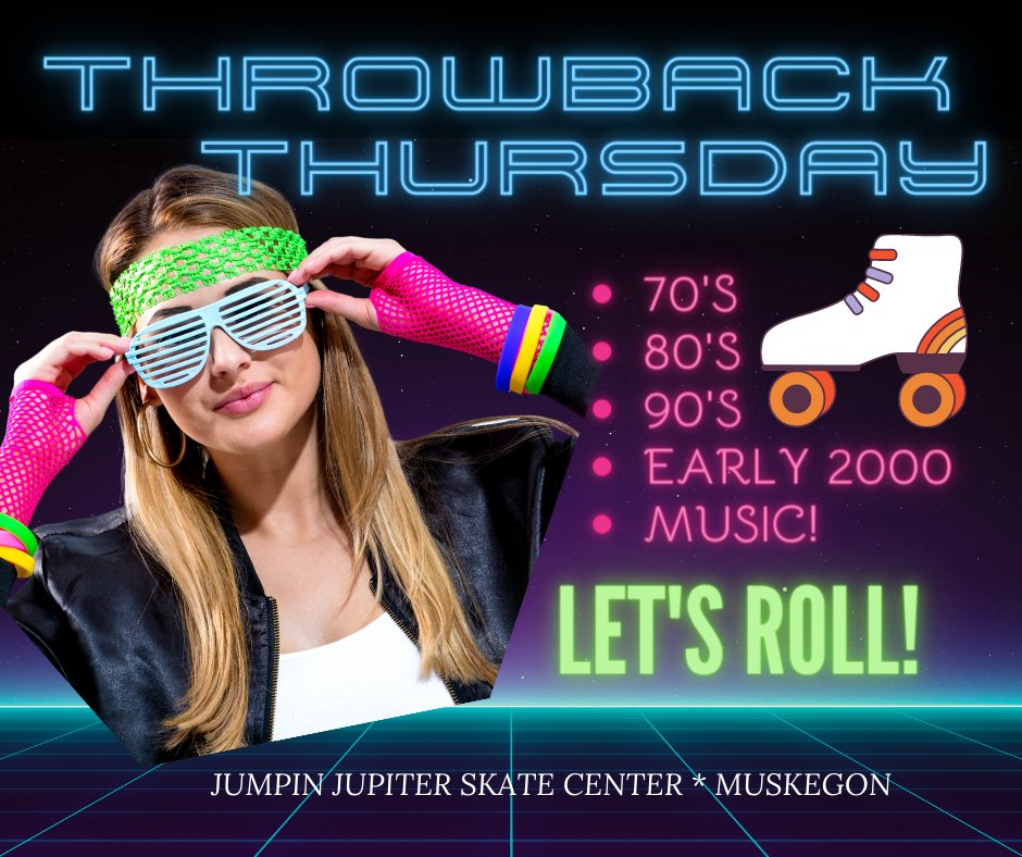 THROWBACK THURSDAY - Adult Skate Night
🌟7pm - 9:30pm
🌟$9 Admission
🌟$4 Roller Skate Rental
🌟Ages 18+ Only
Call the babysitter and enjoy some well-deserved time away from the kids!
#thisismuskegon #downtownmuskegon #watchmuskegon