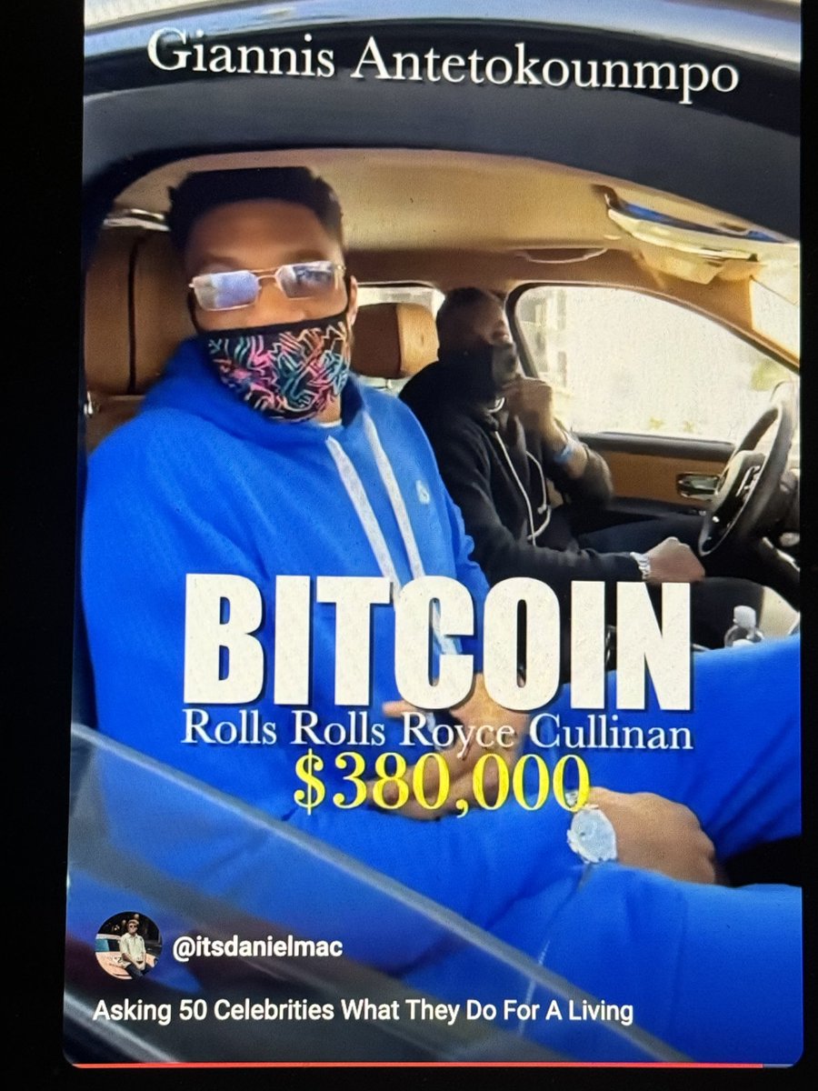 “What do you do for a living?” Famous basketball player in s Rolls Royce: “Bitcoin!” Which one of you anon plebs is this guy?